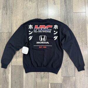 Honda HRC Racing Japan Sweatshirt Mens Sz M Black JDM Motorsports Crewneck NWT